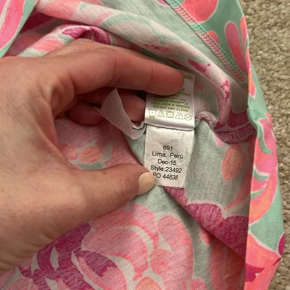 Girls Lilly Pulitzer Mini Marlowe T-Shirt Dress Love Birds Poolside Blue Size XL - Picture 5 of 9